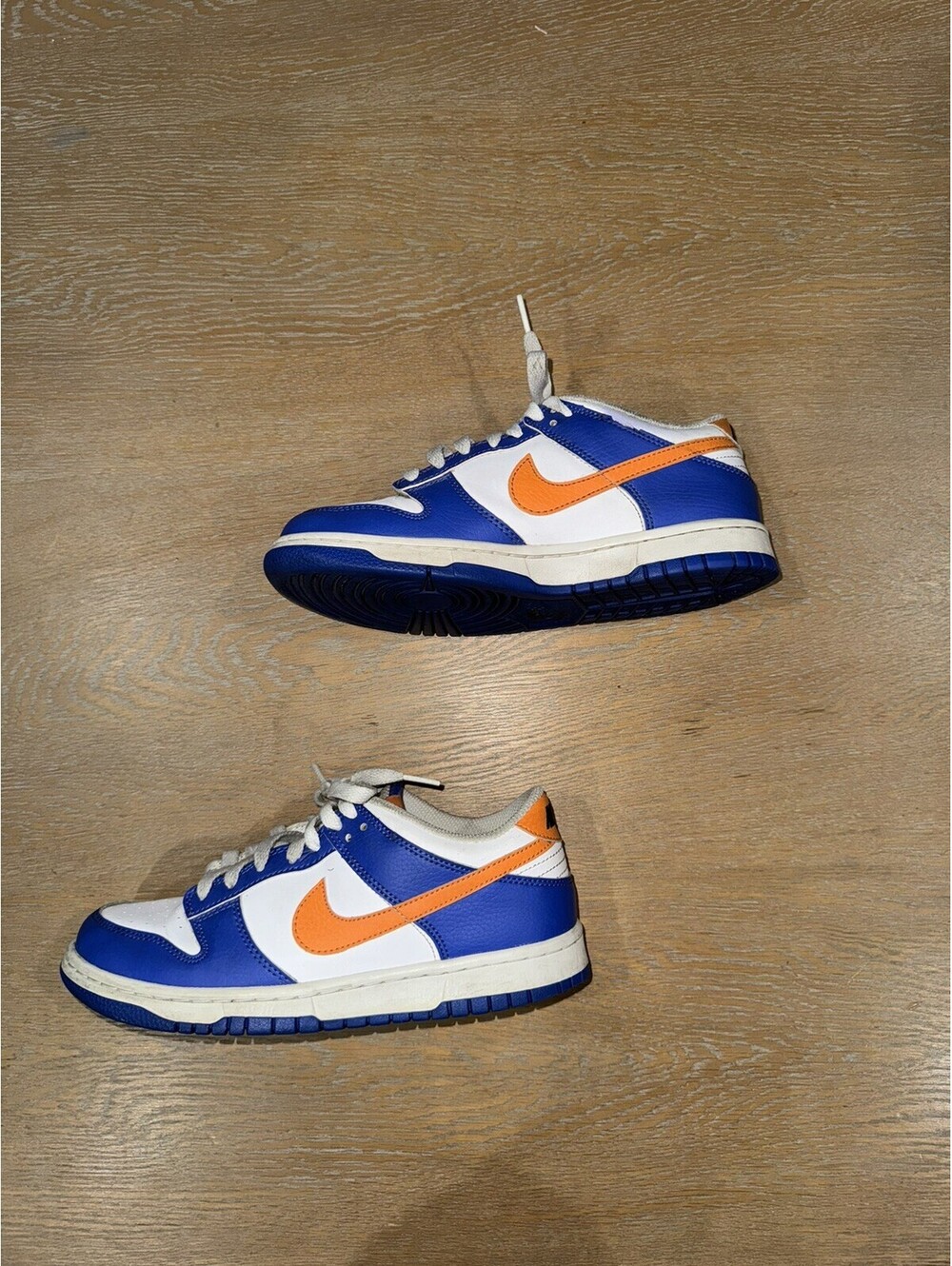 Juniors Nike Dunk Low (GS) "Knicks" FN7783 400 Blue Bright Mandarin White Sz 6Y